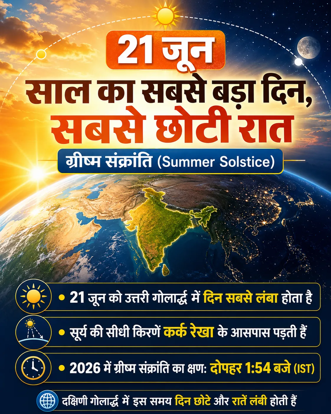 21 जून: ग्रीष्म संक्रांति का महत्व और सबसे बड़े दिन के खगोलीय कारण