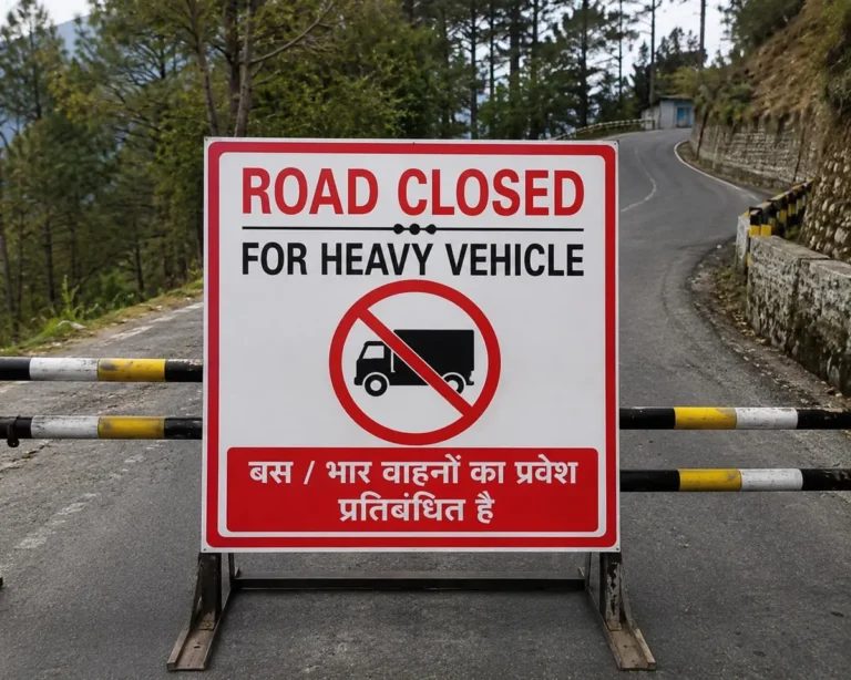 अल्मोड़ा में एनटीडी से धार की तूनी मार्ग पर बस और भार वाहनों का संचालन प्रतिबंधित